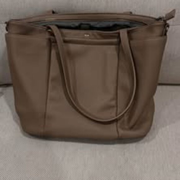 COLAB Taupe/Brown/Beige Tote Bag With Luggage & Laptop Sleeve - Picture 5 of 6